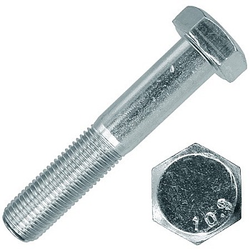 Болт шестигранный с неполной резьбой М6х50 DIN 931 класс прочности 10.9 оцинкованная сталь